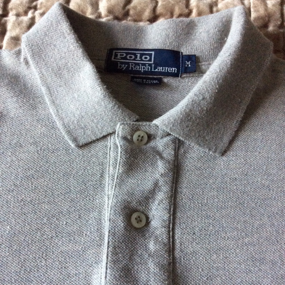 Heather gray polo shirt
